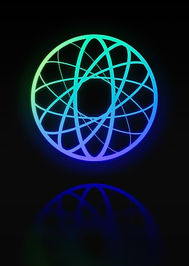 Neon Geometric Glyph Sign