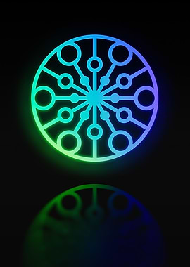 Neon Geometric Glyph Sign