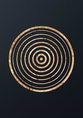 Gold Geometric Glyph Sign