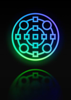 Neon Geometric Glyph Sign