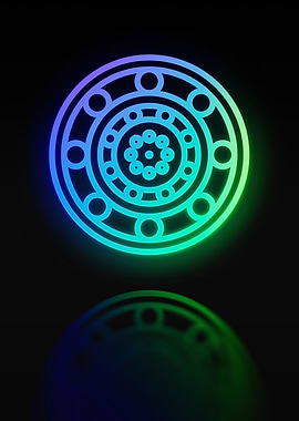 Neon Geometric Glyph Sign