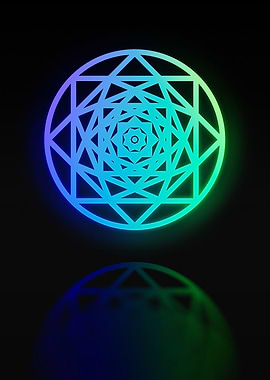 Neon Geometric Glyph Sign