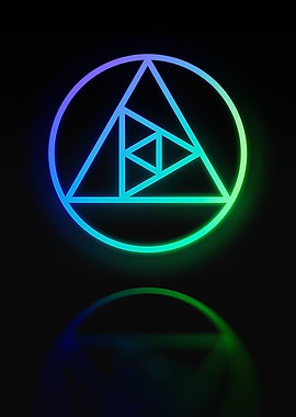 Neon Geometric Glyph Sign