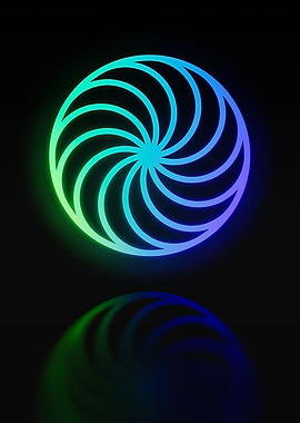 Neon Geometric Glyph Sign