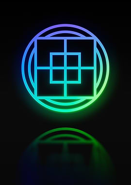 Neon Geometric Glyph Sign