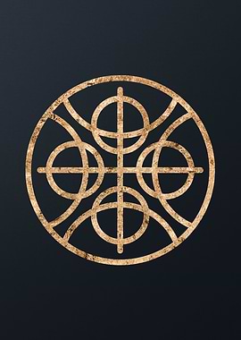 Gold Geometric Glyph Sign