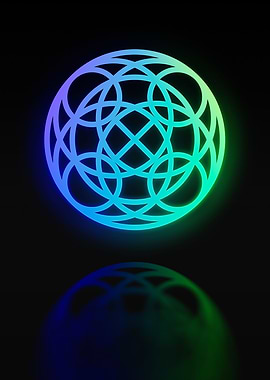 Neon Geometric Glyph Sign