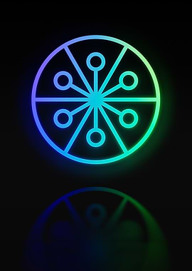 Neon Geometric Glyph Sign
