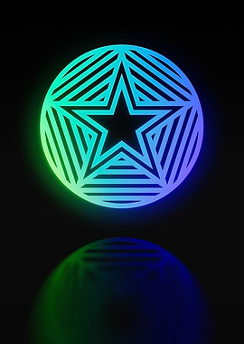 Neon Geometric Glyph Sign