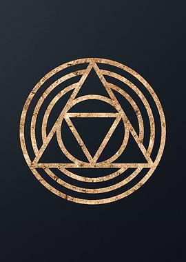Gold Geometric Glyph Sign