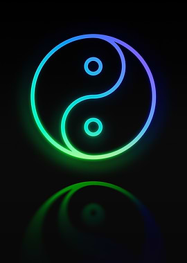 Neon Geometric Glyph Sign