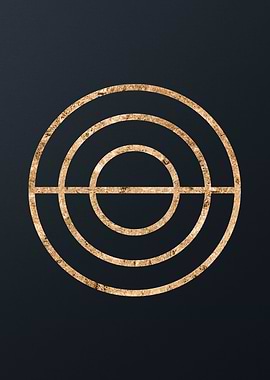 Gold Geometric Glyph Sign