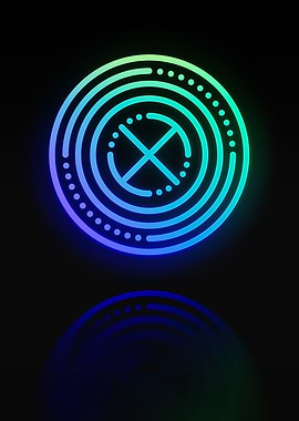 Neon Geometric Glyph Sign