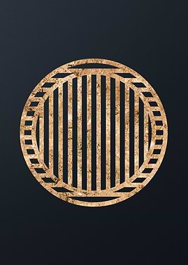 Gold Geometric Glyph Sign