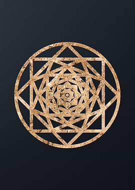 Gold Geometric Glyph Sign