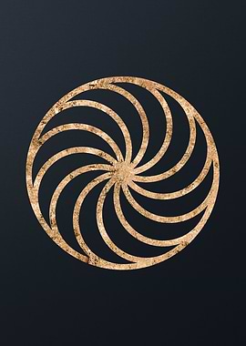 Gold Geometric Glyph Sign