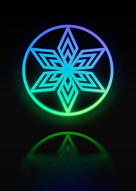 Neon Geometric Glyph Sign