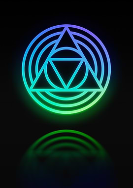 Neon Geometric Glyph Sign