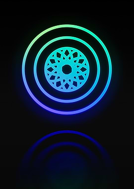 Neon Geometric Glyph Sign