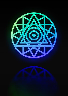 Neon Geometric Glyph Sign