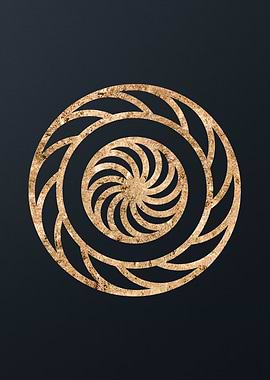 Gold Geometric Glyph Sign