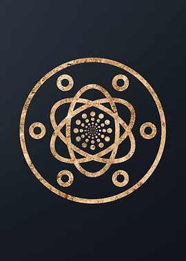 Gold Geometric Glyph Sign