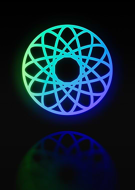 Neon Geometric Glyph Sign