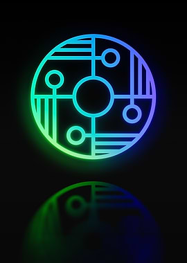 Neon Geometric Glyph Sign