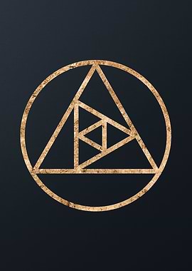 Gold Geometric Glyph Sign