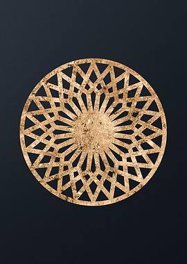 Gold Geometric Glyph Sign