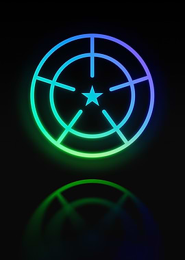 Neon Geometric Glyph Sign