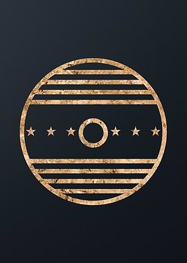 Gold Geometric Glyph Sign