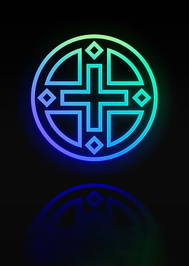 Neon Geometric Glyph Sign