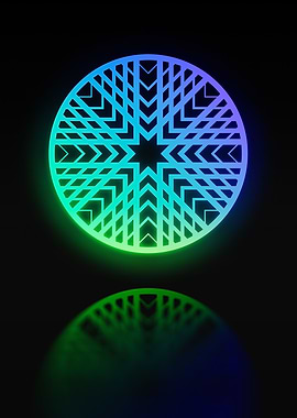 Neon Geometric Glyph Sign