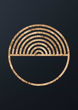 Gold Geometric Glyph Sign