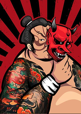 Japanese Sumo Oni Yakuza