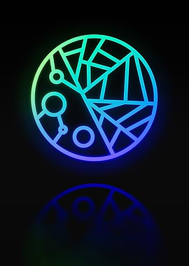 Neon Geometric Glyph Sign
