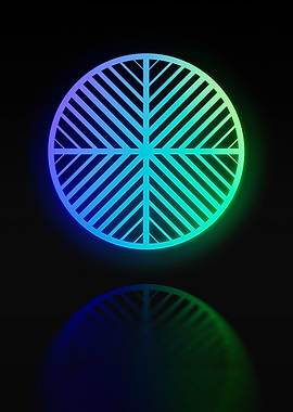 Neon Geometric Glyph Sign