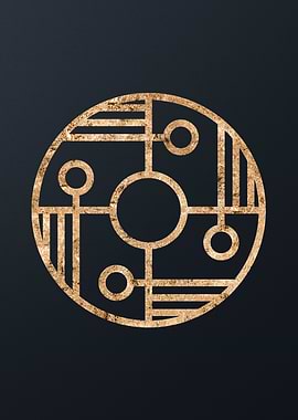 Gold Geometric Glyph Sign