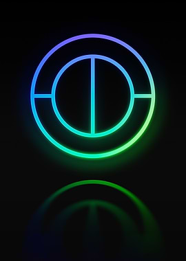 Neon Geometric Glyph Sign