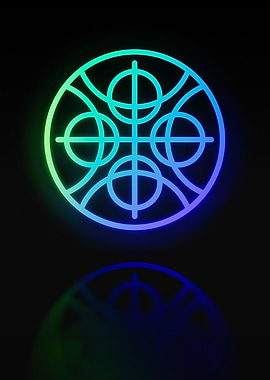 Neon Geometric Glyph Sign