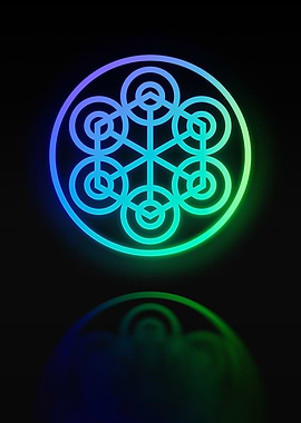 Neon Geometric Glyph Sign