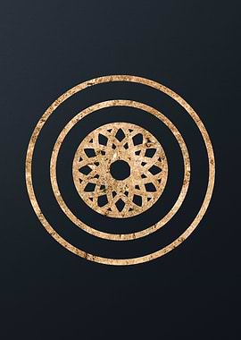 Gold Geometric Glyph Sign