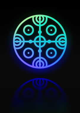 Neon Geometric Glyph Sign