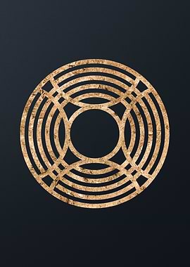 Gold Geometric Glyph Sign