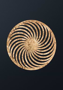 Gold Geometric Glyph Sign