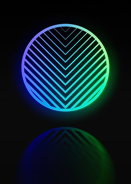 Neon Geometric Glyph Sign