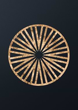 Gold Geometric Glyph Sign