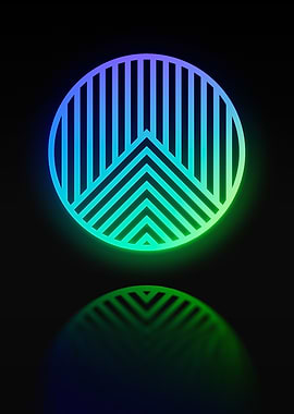 Neon Geometric Glyph Sign