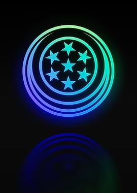 Neon Geometric Glyph Sign